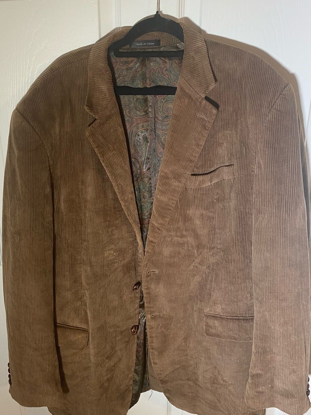 Ralph Lauren Brown Corduroy Sport Coat with Paisley Lining